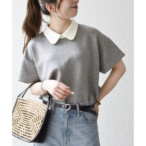 tシャツ 半袖 SHIPS any:「洗濯機可能」バイカラー ショートスリーブ プルオーバー レディース