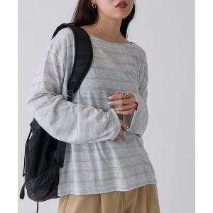 tシャツ 2WAYシアーボーダーTシャツ レディース