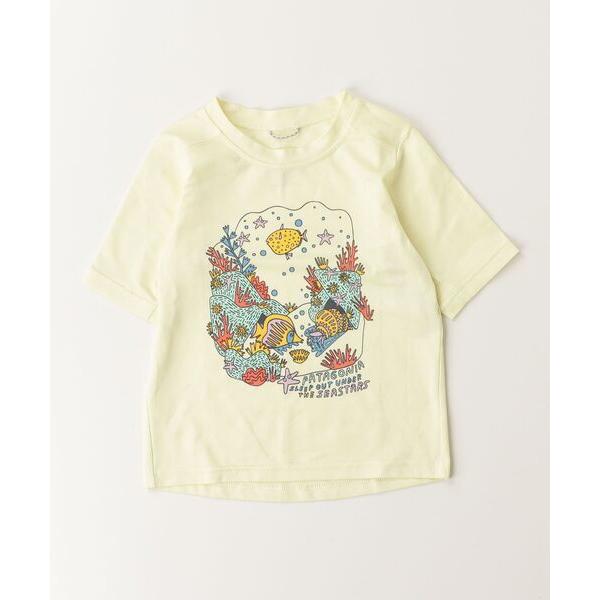 「patagonia」 「KIDS」半袖Tシャツ 5T イエロー キッズ