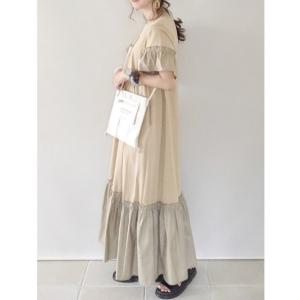 「HERENCIA」 半袖ワンピース MEDIUM ベージュ レディース