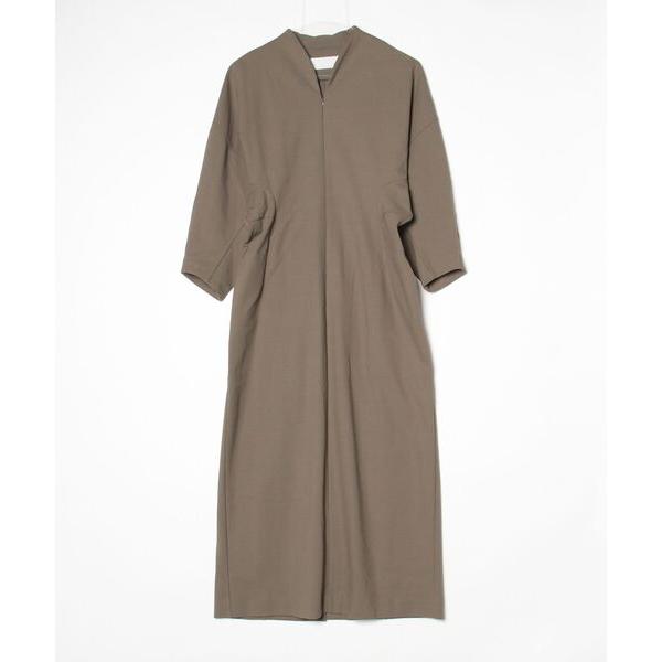 「mame」 Double Jersey I-Line Dress 7分袖ワンピース 2 ベージュ ...
