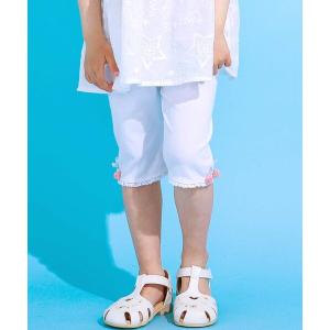 レギンス スパッツ 「接触冷感」裾リボン星付きモチーフ5分丈レギンス(80~130cm) キッズ 子供 女の子