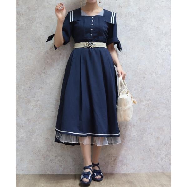 ワンピース 半袖 セーラーカラーマリンＯＰ