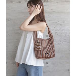ショルダーバッグ バッグ マルチボーダーニットバッグ レディース