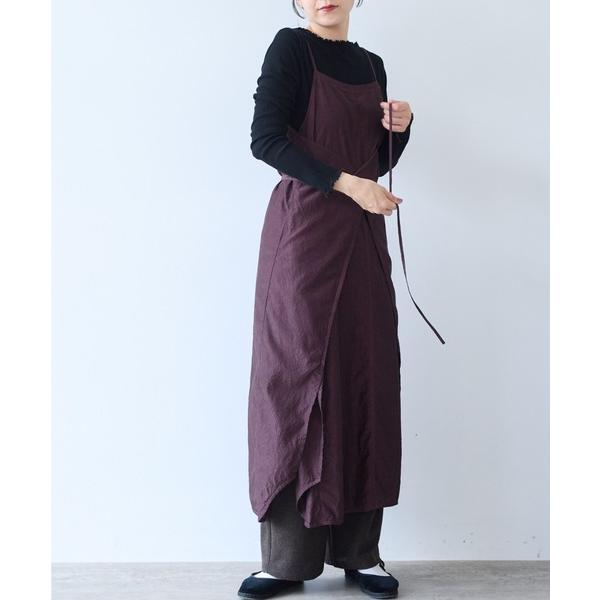 ワンピース Cotton cupra product dye wrap one-piece