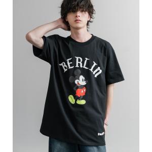 tシャツ HUF ハフ オーバーサイズミッキーマウスワールドワイドプリント半袖Tシャツ メンズ レディース
