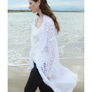 ブラウス シャツ シフリー刺繍ガウン レディース