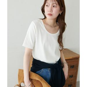 tシャツ リブUネックTシャツ レディース