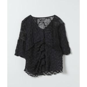 ブラウス シャツ 半袖 ボタンアップパッチワーク...の商品画像