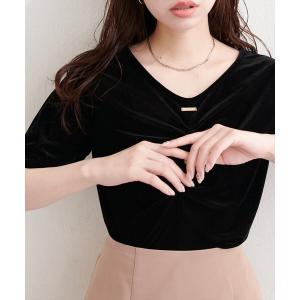 tシャツ シアーベロアギャザーＴ レディース