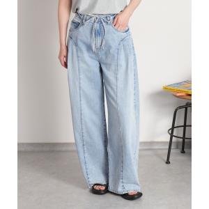 uvカット ワイドパンツ ジーンズ デニム デニムパンツ レディース
