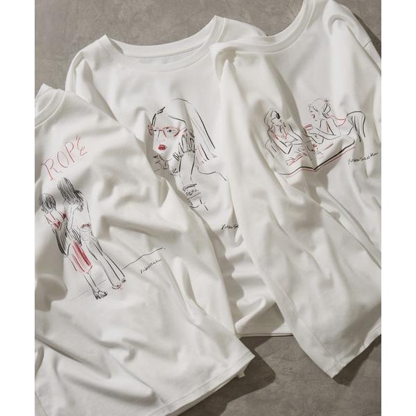 tシャツ 半袖 「YUKO SAEKI for ROPE’・コラボレーション」プリントTシャツ/イー...
