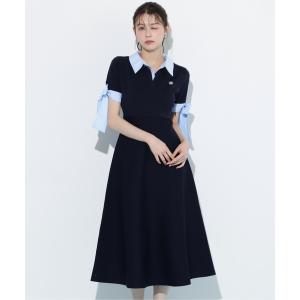 ワンピース 「WEB限定カラーあり」ダブルカラーニットワンピース