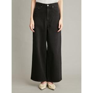 ワイドパンツ ジーンズ デニム デニムパンツ 後ろベルト付きバギーデニム レディース