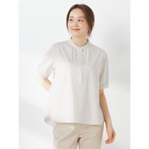 ヘンリーネック tシャツ コードレーンスムースブラウス レディース