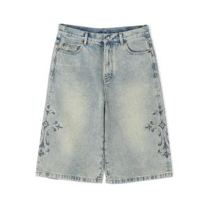 ハーフパンツ ワイドパンツ ジーンズ SUPPLIER/サプライヤー/Royal Cross RhineStone Denim Shorts