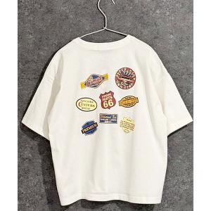 tシャツ ステッカープリント オーバーサイズ Tシャツ キッズ 子供服 男の子 女の子