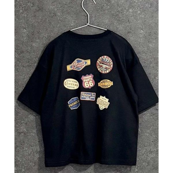 tシャツ ステッカープリント オーバーサイズ Tシャツ キッズ 子供服 男の子 女の子
