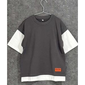 tシャツ ゆるシルエットフェイクレイヤードTシャツ キッズ 子供服 男の子 女の子