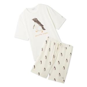パジャマ 「ONLINE限定」「HOMME」「接触冷感」シーアニマル柄ワンポイントTシャツ＆ハーフパンツセット メンズ