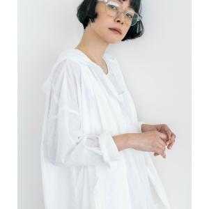 ブラウス シャツ 「natural by clip」カットドビーフードチュニック レディース