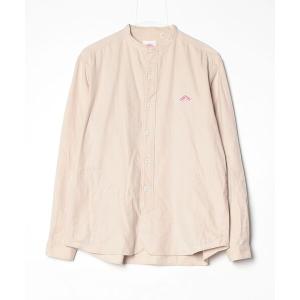「DANTON」 ワンポイント長袖ブラウス - ベージュ レディース