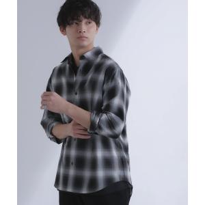「NANO universe」 長袖シャツ M ブラック メンズ