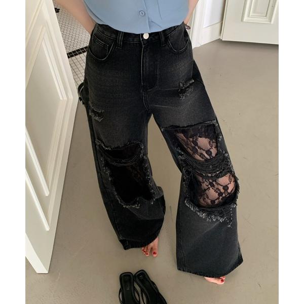 「AsRiRe」 デニムパンツ S ブラック レディース