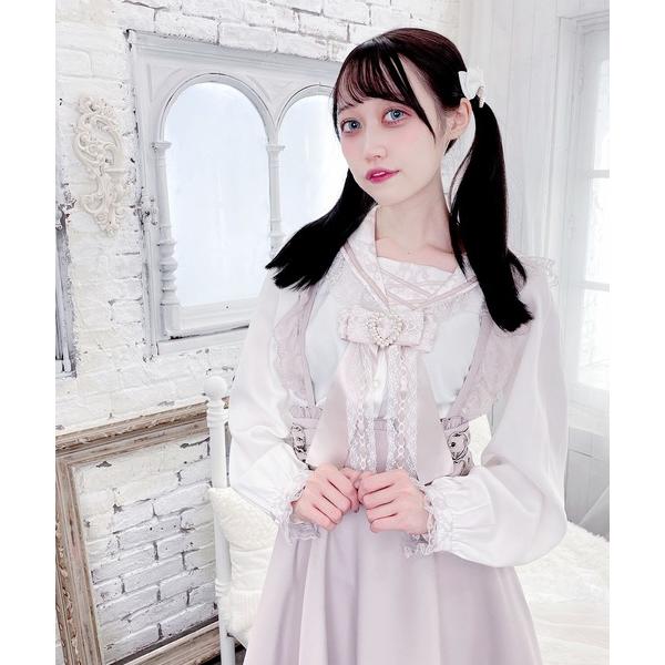「MA*RS」 長袖シャツ FREE ホワイト×ピンク レディース
