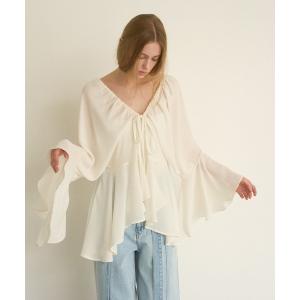 ブラウス シャツ Airy Ciffon Gather Blouse レディース