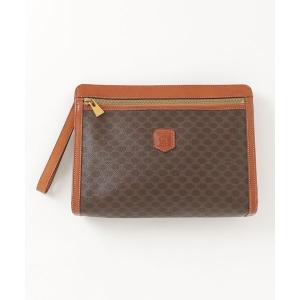 「CELINE」 マカダム柄 クラッチバッグ - ブラウン レディース