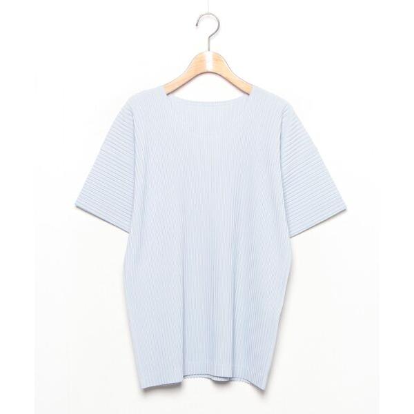 「HOMME PLISSE ISSEY MIYAKE」 半袖Tシャツ 3 ブルー メンズ