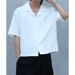 シャツ 半袖 「welise/ウェライズ」-クールタッチ/接触冷感- リッチドレープスムース　ボクシーショート丈 半袖オープンカラーシャツ メンズ レディース