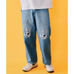 ジーンズ デニム デニムパンツ 362115：ヒッコリーorデニム 膝アップリケパンツ レディース メンズ