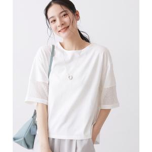 tシャツ 「接触冷感」メッシュレーススリーブプルオーバー レディース