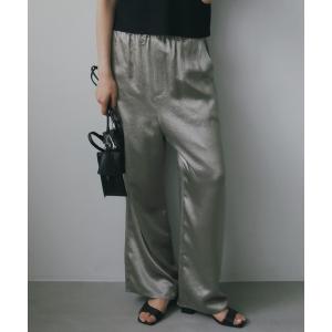 ワイドパンツ パンツ 「接触冷感」リンクルエアーアセテートパンツ レディース