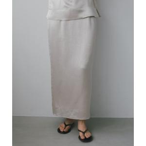 ロング スカート 「接触冷感」リンクルエアーアセテートスカート