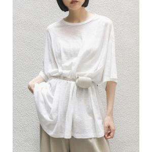 tシャツ 半袖 ランダムタックボーダーTEE レディース