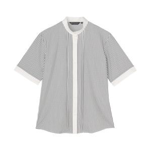 ブラウス シャツ 夏 「吸水速乾」「COFREX」スタンド衿 ピンタック ブラウス 五分袖 レディースデザインシャツ レディース