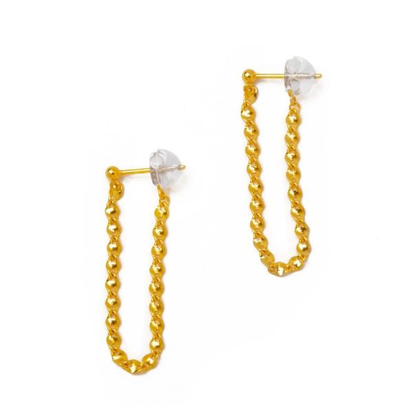 アレルギー対応 ピアス 「les bon bon」k18 aria drape pierce/アリア...