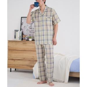 パジャマ COMME CI COMME CA/コムシコムサ ルームウェア 半袖長パンツ チェック柄 メンズ