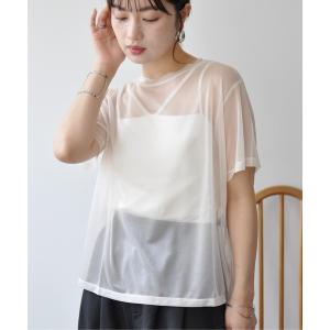 tシャツ 半袖 サイドスリットシアーTシャツ レディース