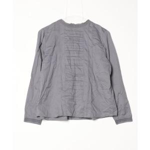 「human woman」 長袖ブラウス SMALL グレー レディース