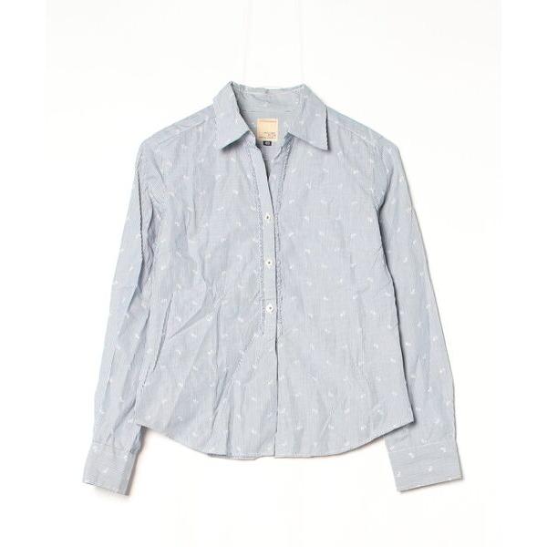 「UNITED ARROWS」 花柄長袖シャツ 40 ブルー レディース