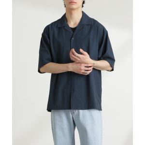 「NANO universe」 半袖シャツ L ブルー メンズ