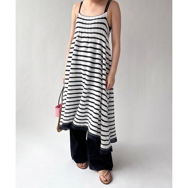 ワンピース 「ODAKHA / オダカ」asymmetry striped seemles dres...
