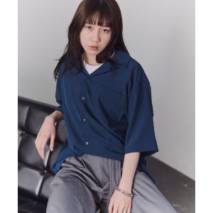 シャツ 半袖 4WAYストレッチ オープンカラールーズシャツ ユニセックス メンズ レディース