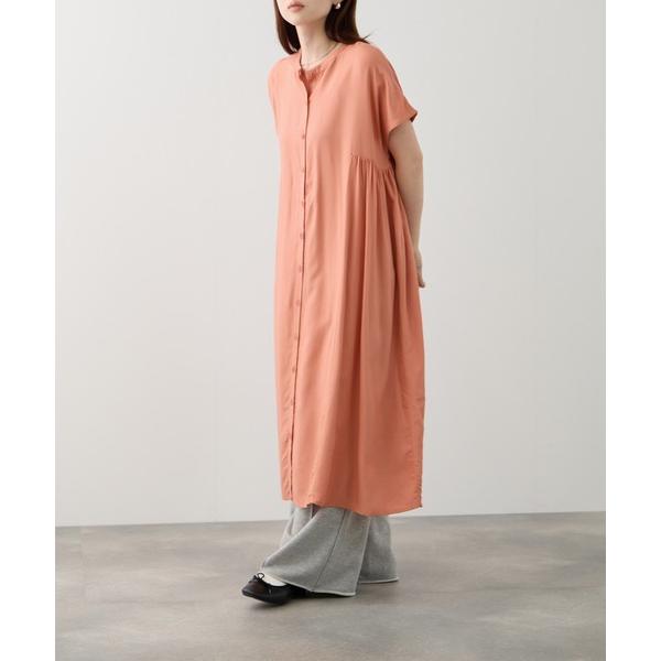 ワンピース 半袖 Free nature 接触冷感/UVカット インドレーヨン 前開きワンピース