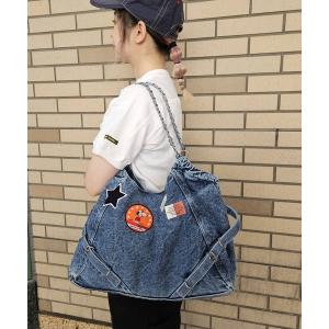 ショルダーバッグ バッグ スヌーピー「SNOOPY」BeltDesign Chain Denim Shoulder Bag レディース メンズ