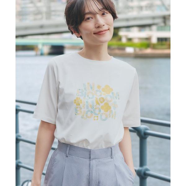 tシャツ 半袖 「in Bloomコラボ」ひやさらプリントTシャツ「接触冷感・UVカット・オーガニッ...